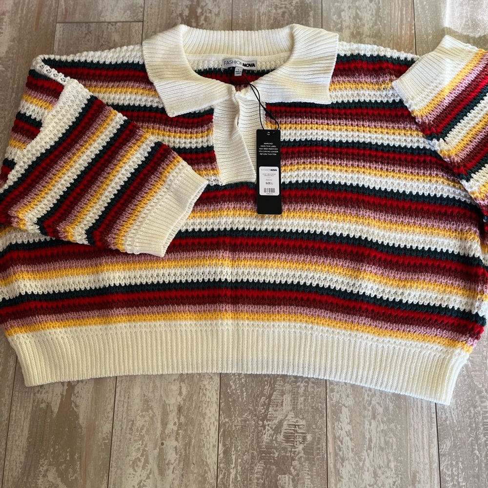 Multi color crop sweater